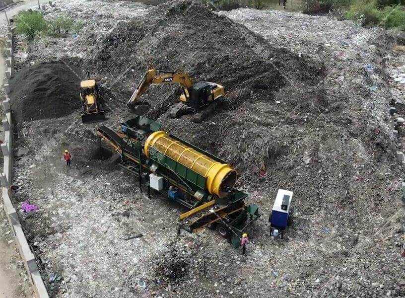 On site screening and treatment of stale garbage